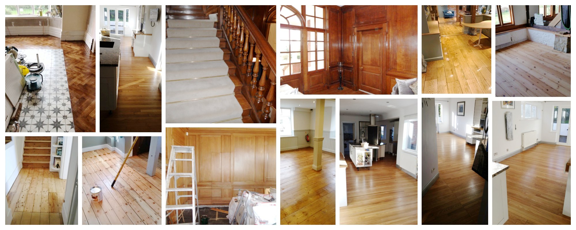 montage of Wood Sanding Projects by Kent and Sussex Floor Sanding